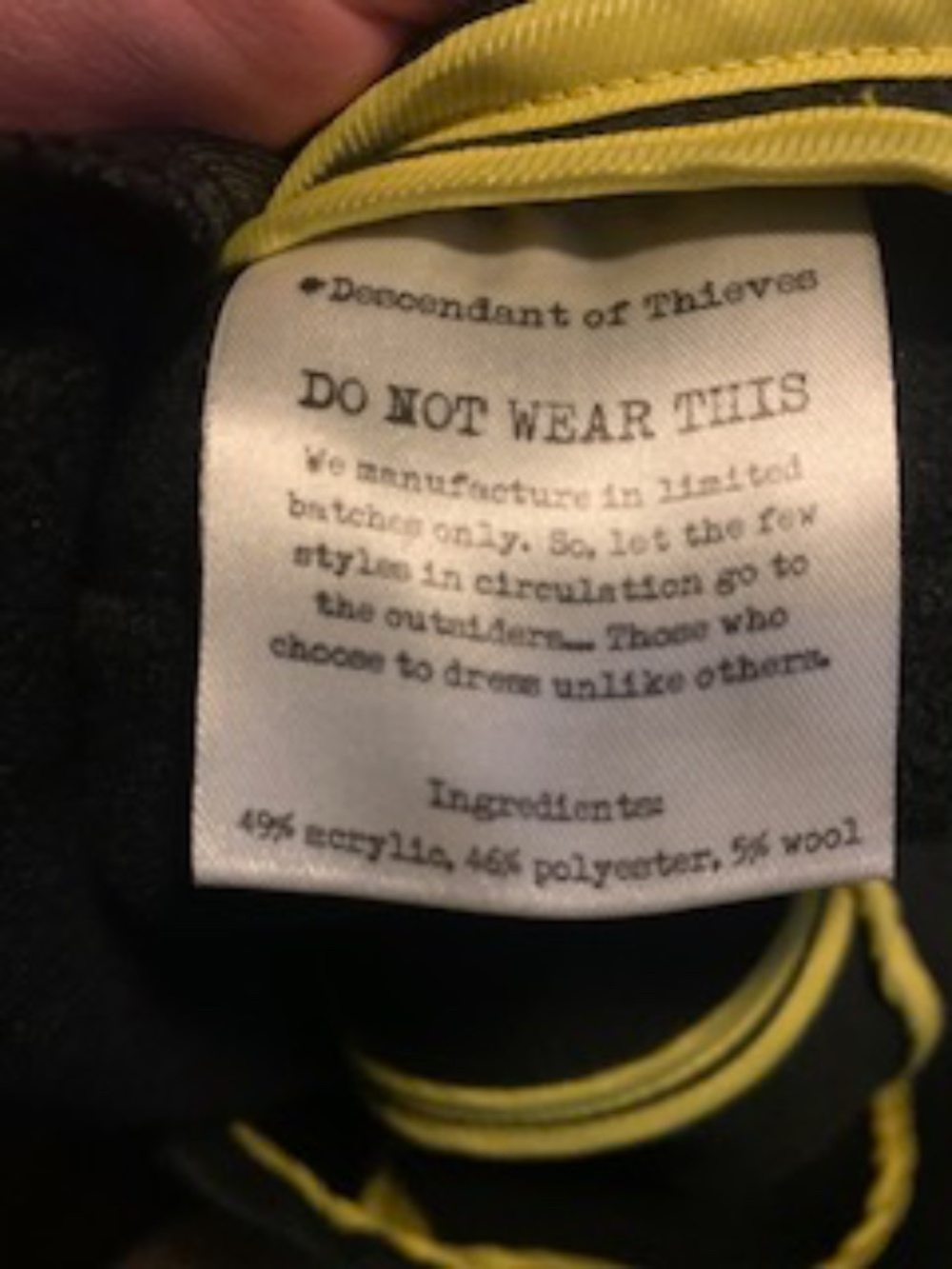 Descendant of Thieves Mens Charcoal Cardigan Medium - Picture 6 of 6